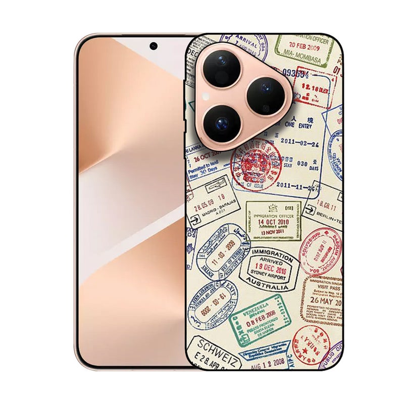 EYE CATCH Printed Protective Case Cover For Huawei Pura 80 -  Travel Stamps - Image 1