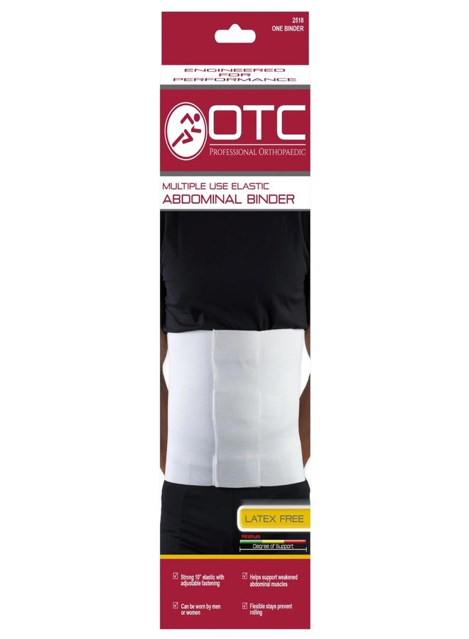 OTC Abdominal Binder, 10-Inch Chest and Rib Panel Support for Men and Women, Elastic, White, Large - Image 5