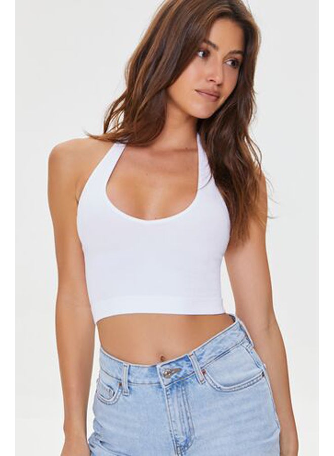 FOREVER 21 Seamless Ribbed Knit Halter Top - Image 1