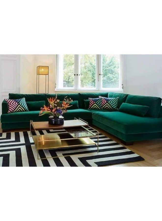 Al Home 5 Seater Green L-Shape Sofa - 70x200x70x300 Cm - Image 1