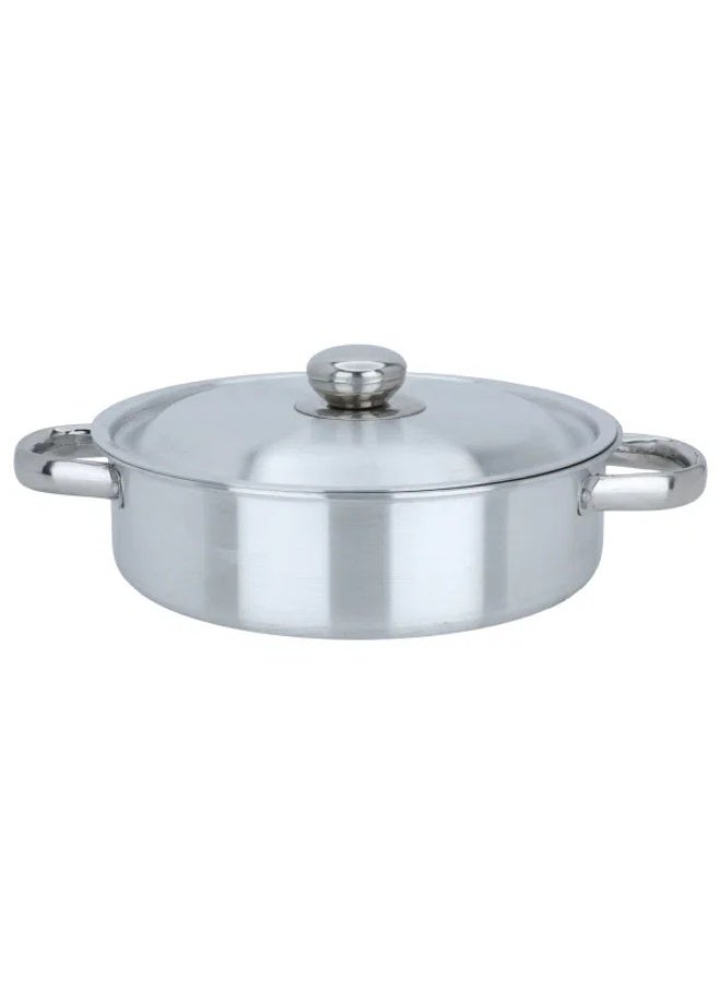 ROBUST aluminum oven tray, 26 cm, round, with lid, two handles - silver - Image 2