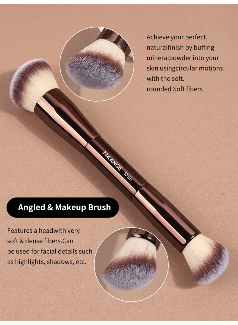 MAANGE 11Pcs Professional Makeup Brushes with LED Makeup Organizer,  Premium Synthetic Face Foundation Powder Blush Eyeshadow Blending Eye Brush Set Travel Makeup Brushes Set,Brown - Image 5