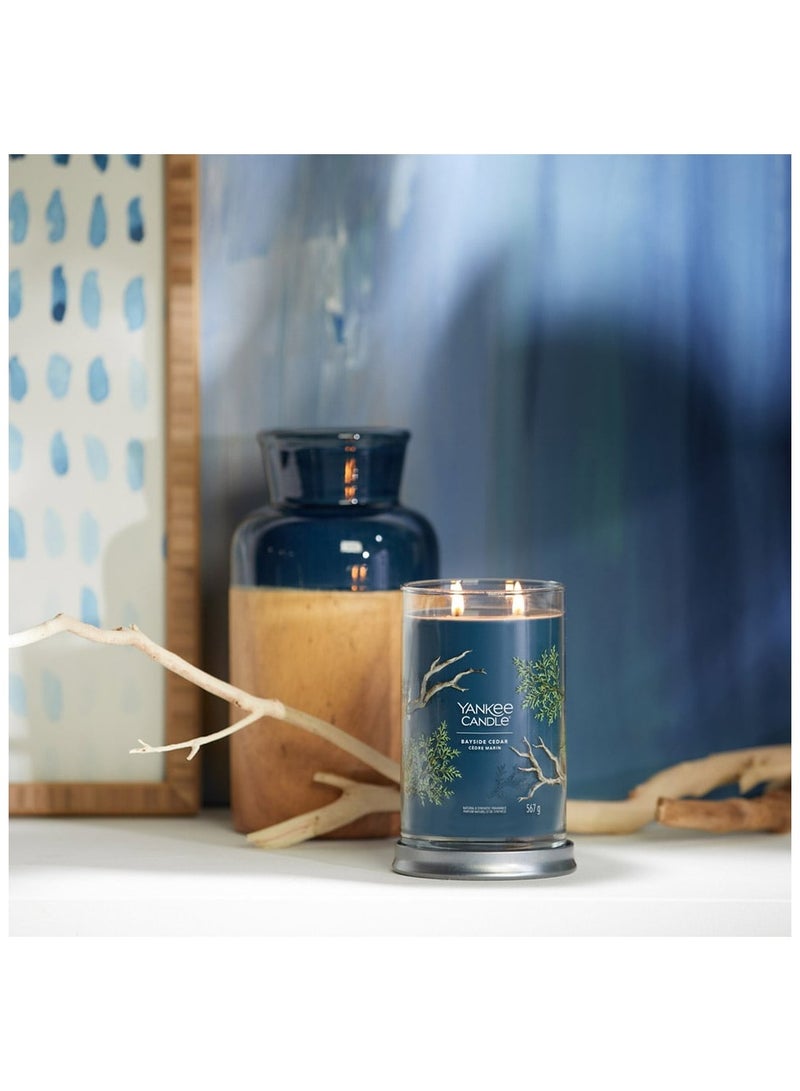 YANKEE CANDLE Signature Scented Candle | Bayside Cedar Large Tumbler Candle with Double Wicks | Soy Wax Blend Long Burning Candle | Perfect Gifts for Women - Image 2