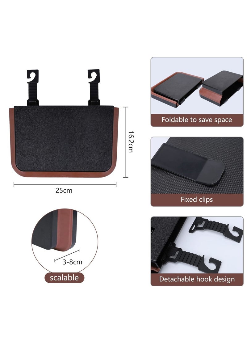 SYOSI Hanging Waterproof car Trash can, Foldable Back Seat Car Bin Organizer, Portable Automotive Garbage Cans Mini Container for Front Accessories(White) - Image 3