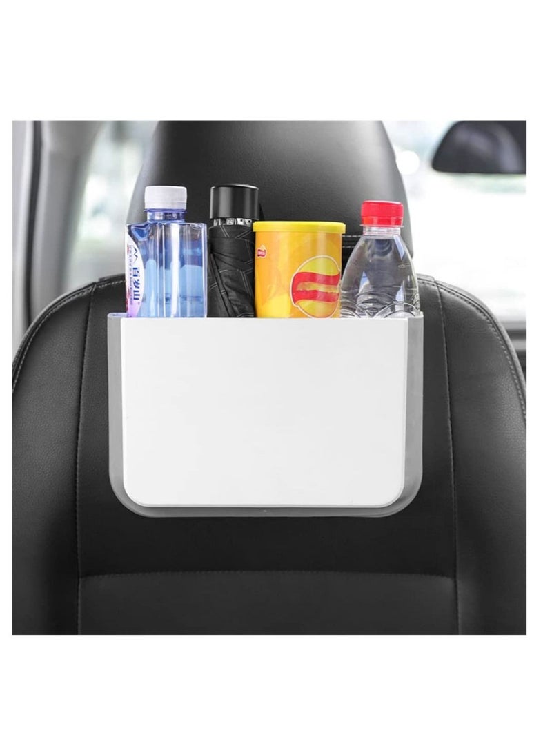 SYOSI Hanging Waterproof car Trash can, Foldable Back Seat Car Bin Organizer, Portable Automotive Garbage Cans Mini Container for Front Accessories(White) - Image 1
