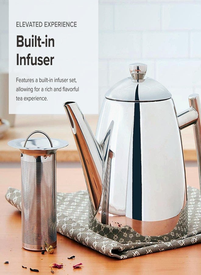 Frieling USA 18/8 Stainless Steel Teapot with Infuser, Tea Warmer with Teapot Infuser for Loose Tea, 22 Ounces - Image 5