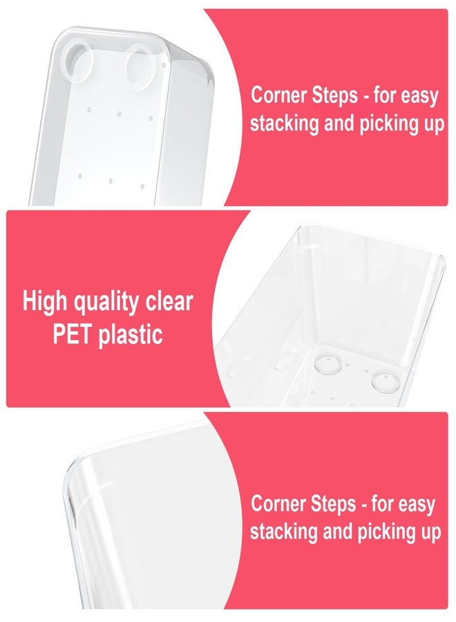 Comfylichi 71 Piece Clear Plastic Drawer Organizer Set, 4 Sizes of Bathroom Drawer Organizers and Storage Bins, Dresser Desk Drawer Organizer Tray for Jewelry, Makeup, Junk, Gadgets, Kitchen Utensils - Image 4