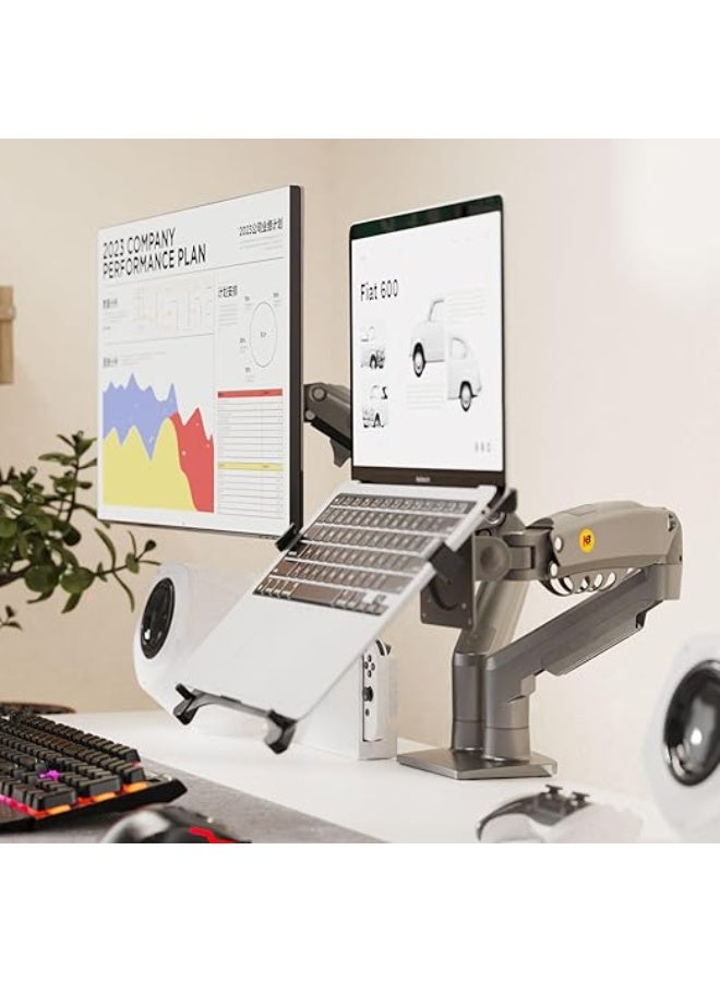 Flexible gas spring desk stand kit – for holding two monitors (15-34 inches) and two laptops up to 17 inches - Image 3