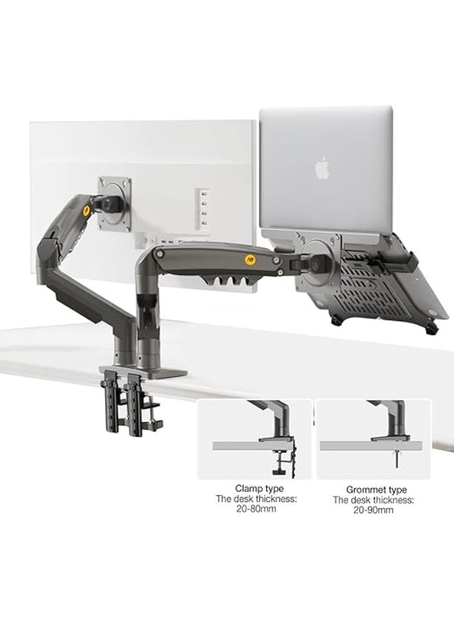 Flexible gas spring desk stand kit – for holding two monitors (15-34 inches) and two laptops up to 17 inches - Image 5