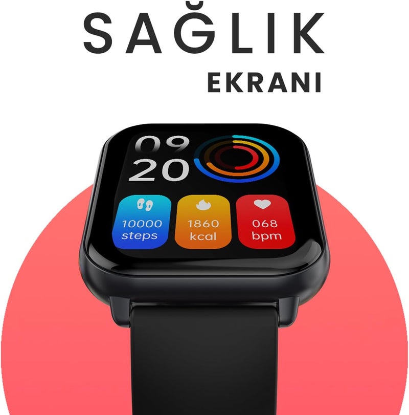 HiFuture ZONE2 1.96" IPS Display BT Calling Smartwatch - Black - Image 3