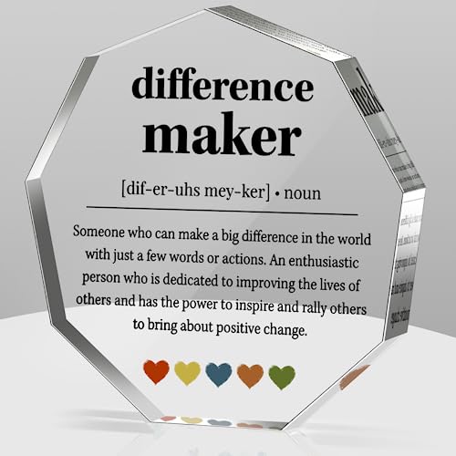 LuoHere Difference Maker Gifts Thank You Gifts for Leader Boss Best Mom Mentor Coach Boss Manager Coworker Teacher Appreciation Quote Difference Maker Home Office Gift Desk Decor Signs Plaques - Image 1