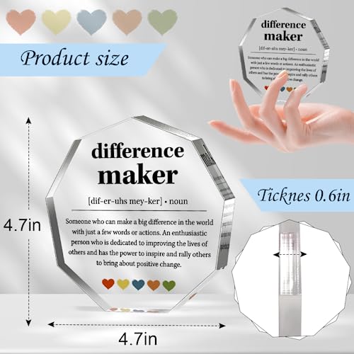 LuoHere Difference Maker Gifts Thank You Gifts for Leader Boss Best Mom Mentor Coach Boss Manager Coworker Teacher Appreciation Quote Difference Maker Home Office Gift Desk Decor Signs Plaques - Image 3