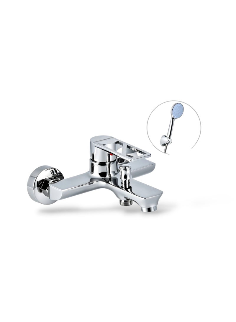JAMS Luxury Wall-Mounted Bath & Shower Mixer with Hand Shower – Chrome Finish