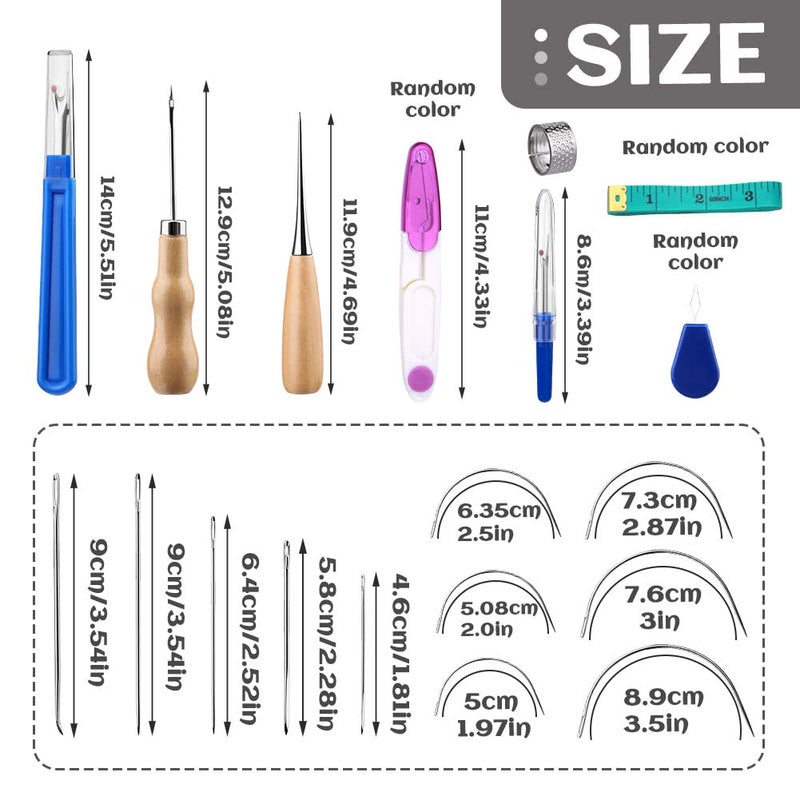 BUTUZE Upholstery Repair Kit, Leather Sewing Kit, Sewing Thread, Waxed Thread, Heavy Duty Hand Sewing Needles, Sewing Awl, Heavy Duty Sewing Kit for Car Carpet Sofa Shoe - Image 2