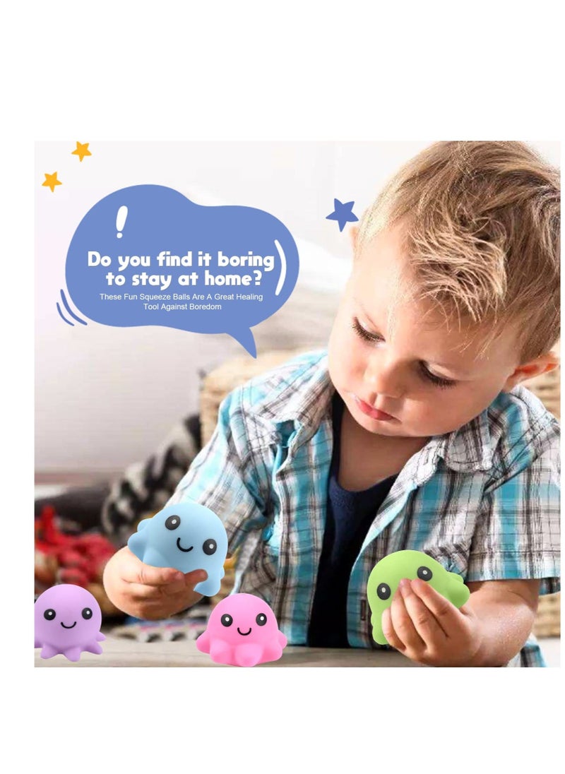 Excefore 4 Pcs Sensory Stress Balls, Squeeze Stress Ball, Soft Fidget Toy Stress Balls for Adults, ADHD, OCD, Sensory Toy for Autism (Fat)  - Image 4