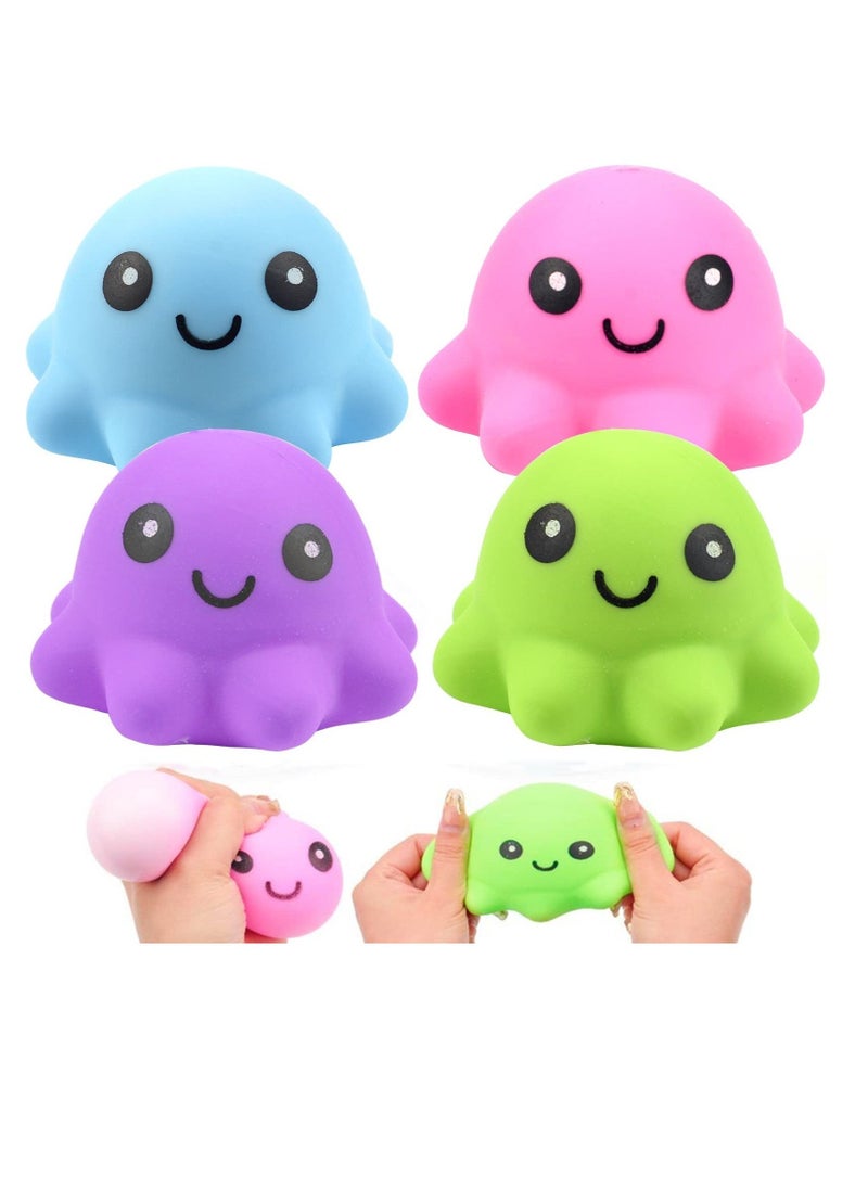 Excefore 4 Pcs Sensory Stress Balls, Squeeze Stress Ball, Soft Fidget Toy Stress Balls for Adults, ADHD, OCD, Sensory Toy for Autism (Fat)  - Image 1