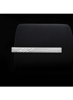 Silver Standard Security Tie Clip for Men J0134 Triple Slant Scrub
