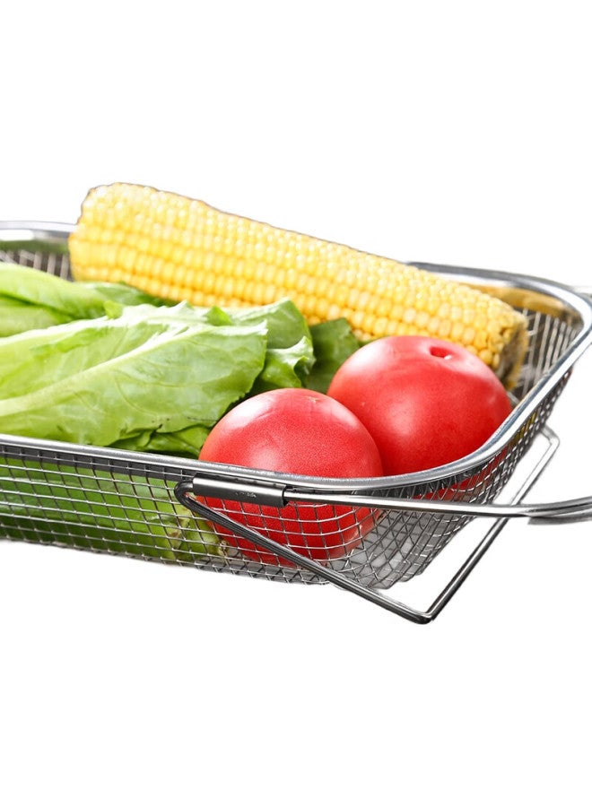Newair Stainless Steel Draining Basket, Sink Drainer Rack, Extendable Dish Rack, Dishwashing Sink, Fruit And Vegetable Washing Basket, Storage Rack - Image 3