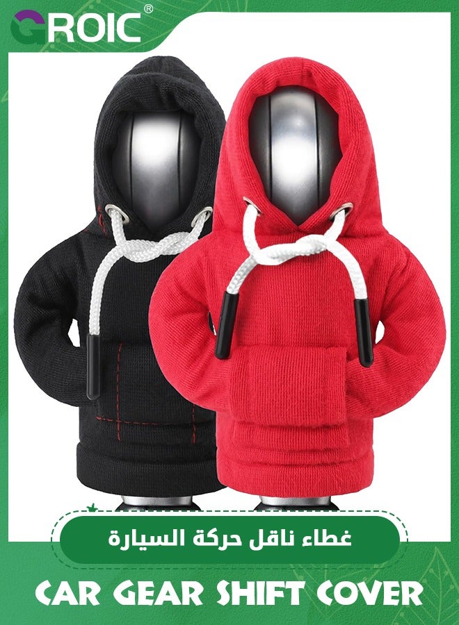 GROIC 2 PCS Car Gear Shift Cover, Funny Gear Shift Knob Cover Sweater Hoodie,Funny Shifter Hoodie,Car Shifter Stick Protector Decoration,Car Interior Accessories  - Image 1