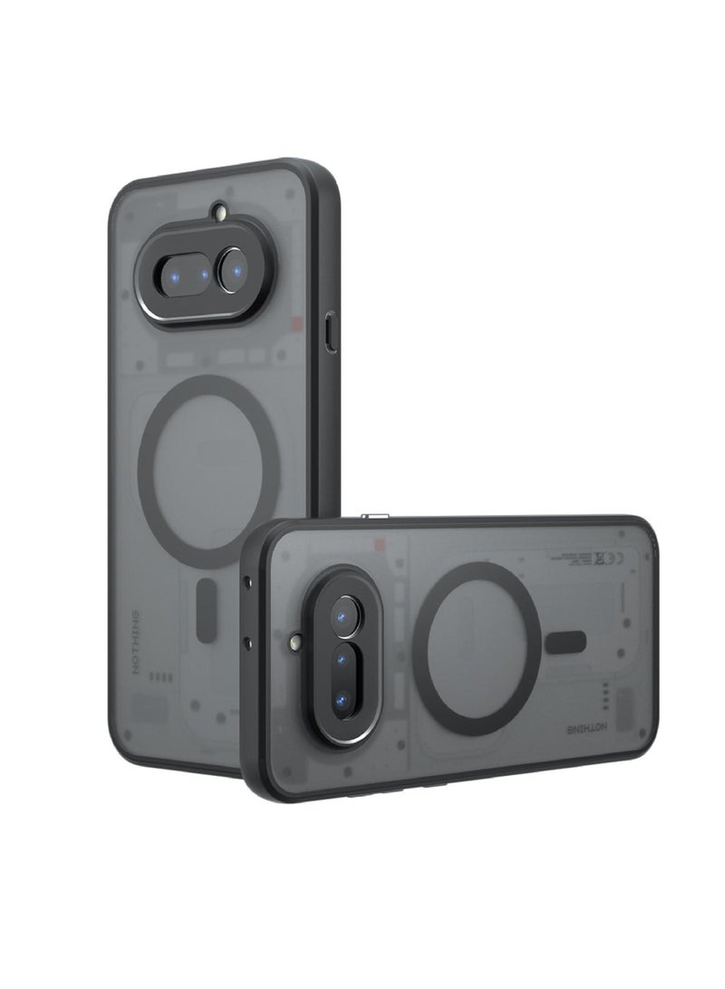 Adando Case Compatible with Nothing Phone 4a, Compatible with MagSafe, Airbag Protection Ultra-thin PC Shockproof Frosted Cover (Black) - Image 1