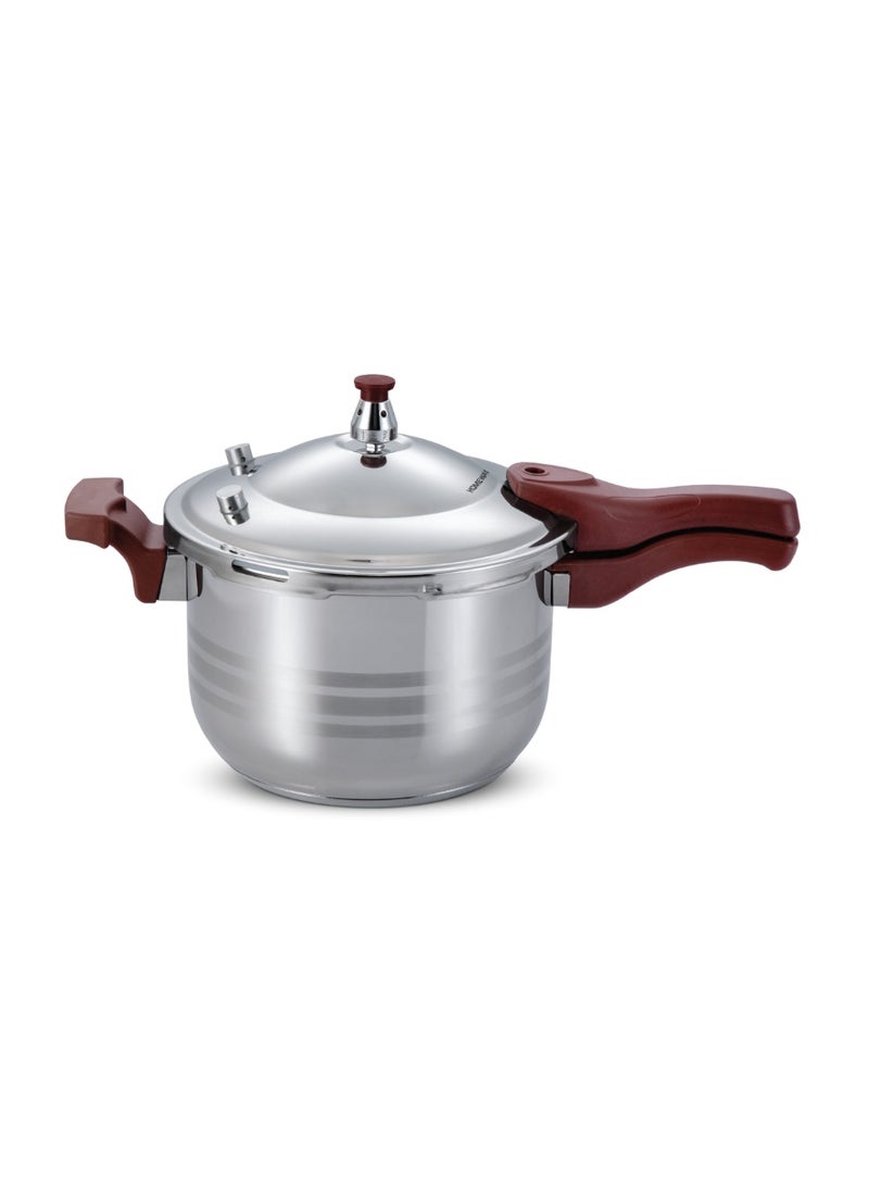 Homeway 3L Stainless Steel Pressure Cooker with Glass Lid & Steamer, Induction Compatible Encapsulated Base, Bakelite Handle, HW6618 - Image 2