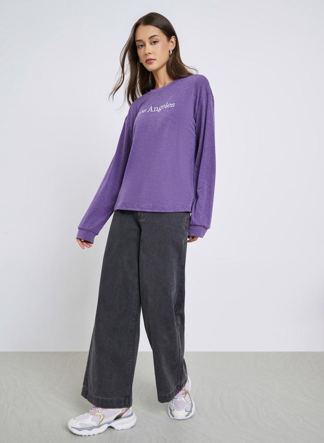 Styli Los Angeles Embroidered Long Sleeve T-Shirt - Image 3
