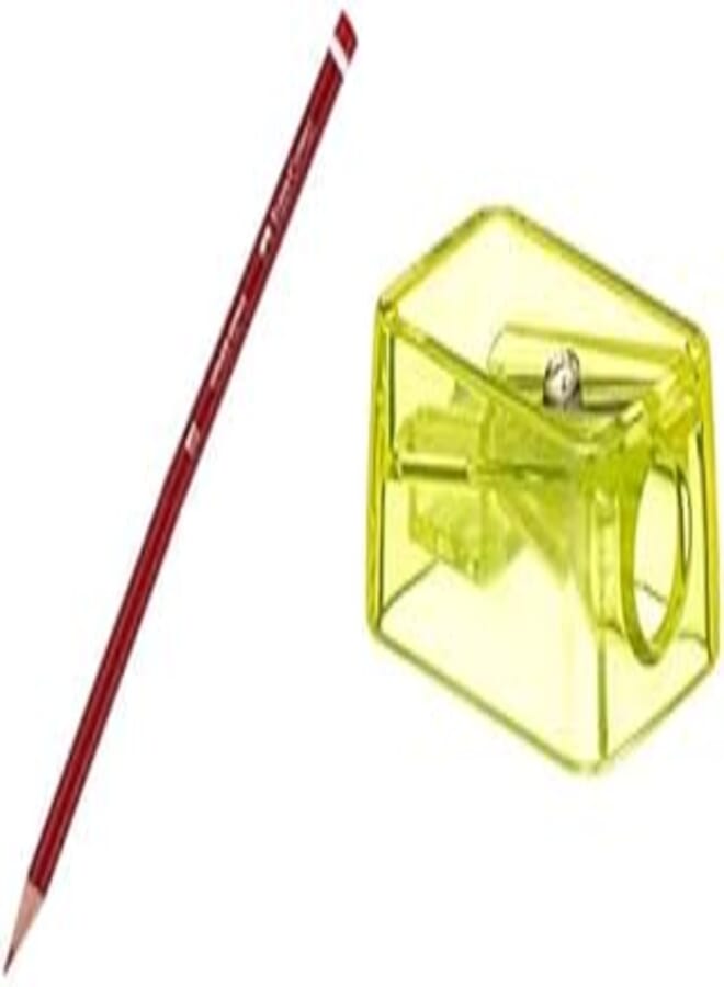 Faber -castell, kirimizi kopya pen, red + Deli School Supplies Pencil Sharpener H034 - Assorted