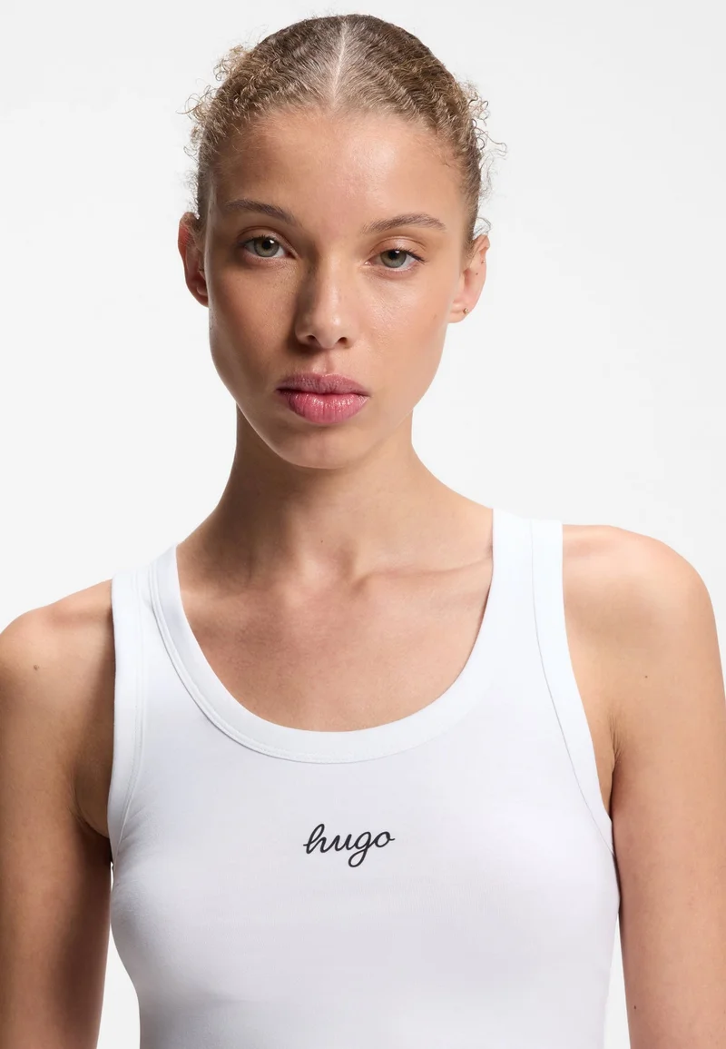 HUGO Extra-slim-fit tank top with puff-print logo