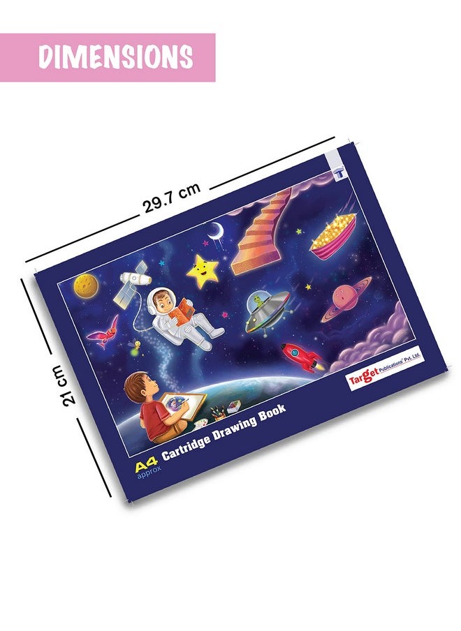 TARGET PUBLICATIONS A4 Size Drawing Book | Sketch Book/Art Book for Drawing, Painting and Colouring | 34 Cartridge Pages in Each Book | Soft Bound Cover | 29.5 cm x 21 cm Approx | Set of 6  - Image 3