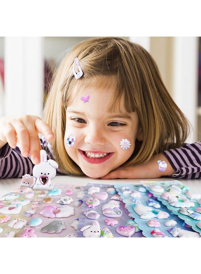 فنبلاست مجموعة ملصقات فن بلاست كاواي - مجموعة من 3 ملصقات منتفخة للأطفال، ملصقات ثلاثية الأبعاد للبنات، ملصقات جمالية، ملصقات لطيفة، ملصقات إسفنجية للأطفال، ملصقات حرفية، ملصقات ذاتية اللصق (10+11+12) - Image 2