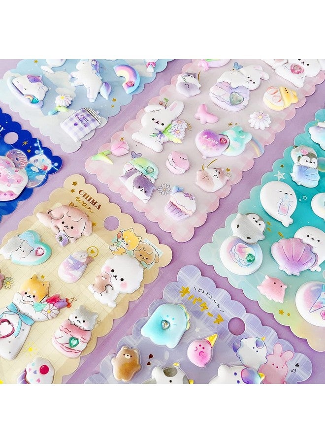 فنبلاست مجموعة ملصقات فن بلاست كاواي - مجموعة من 3 ملصقات منتفخة للأطفال، ملصقات ثلاثية الأبعاد للبنات، ملصقات جمالية، ملصقات لطيفة، ملصقات إسفنجية للأطفال، ملصقات حرفية، ملصقات ذاتية اللصق (10+11+12) - Image 5