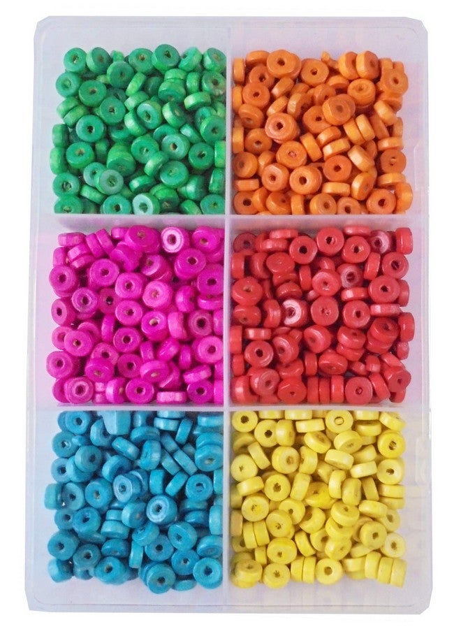 إيشوبي مجموعة خرز خشبي متعدد الألوان على شكل دائري 200 جرام 9 مم من eshoppee لصنع المجوهرات، مواد فنية وحرفية لصنع القلائد والأساور والأقراط، مجموعة DIY (38) - Image 1