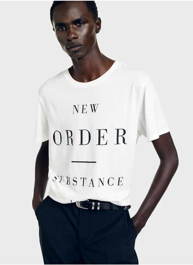 H&M Text Print Regular Print T-Shirt