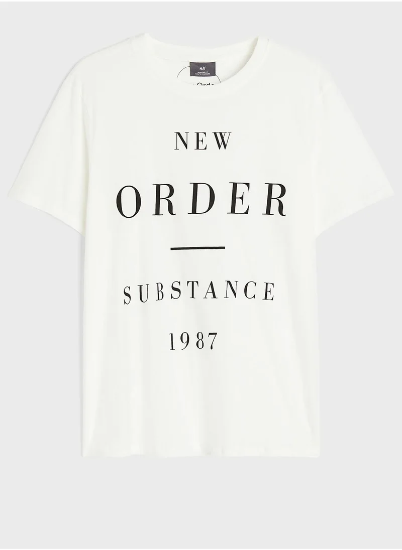 H&M Text Print Regular Print T-Shirt