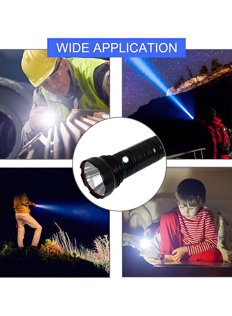 YEMAO YM-T40-SST40 High-Power LED Flashlight - 1000M Long Range, Ultra Bright Rechargeable Tactical Torch with Durable Carry Case - Black - Image 2