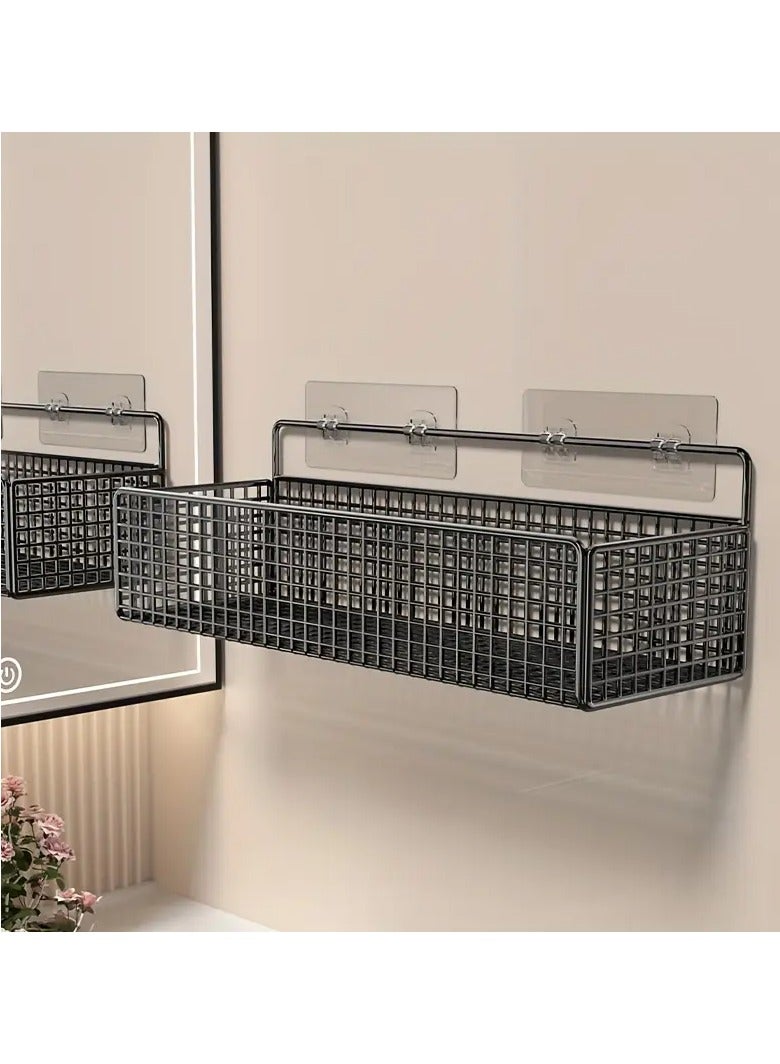 Ucanbe Wall-Mounted Metal Storage Baskets, Bathroom Organizer Shelves, No-Drill Bathroom Vanity Shelf, Rustic Bathroom Toilet Storage Rack, Metal Bathroom Accessories, Non-Toxic, No Battery Required  - Image 1
