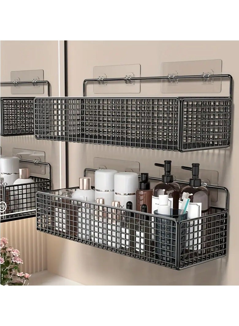 Ucanbe Wall-Mounted Metal Storage Baskets, Bathroom Organizer Shelves, No-Drill Bathroom Vanity Shelf, Rustic Bathroom Toilet Storage Rack, Metal Bathroom Accessories, Non-Toxic, No Battery Required  - Image 4