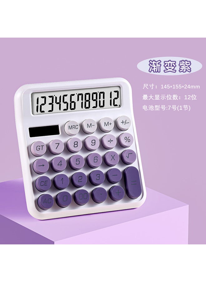 Large Button Calculator Dual Power Accounting 12-bit Voice Computer Real Pronunciation Financial Office Supplies - Image 1