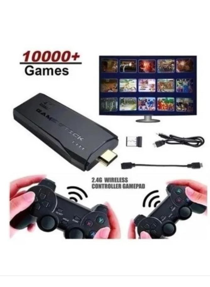 4K HD video game console, dual 2.4G wireless controllers, plug-and-play video game stick, built-in 10,000 games, retro handheld game console - Image 1