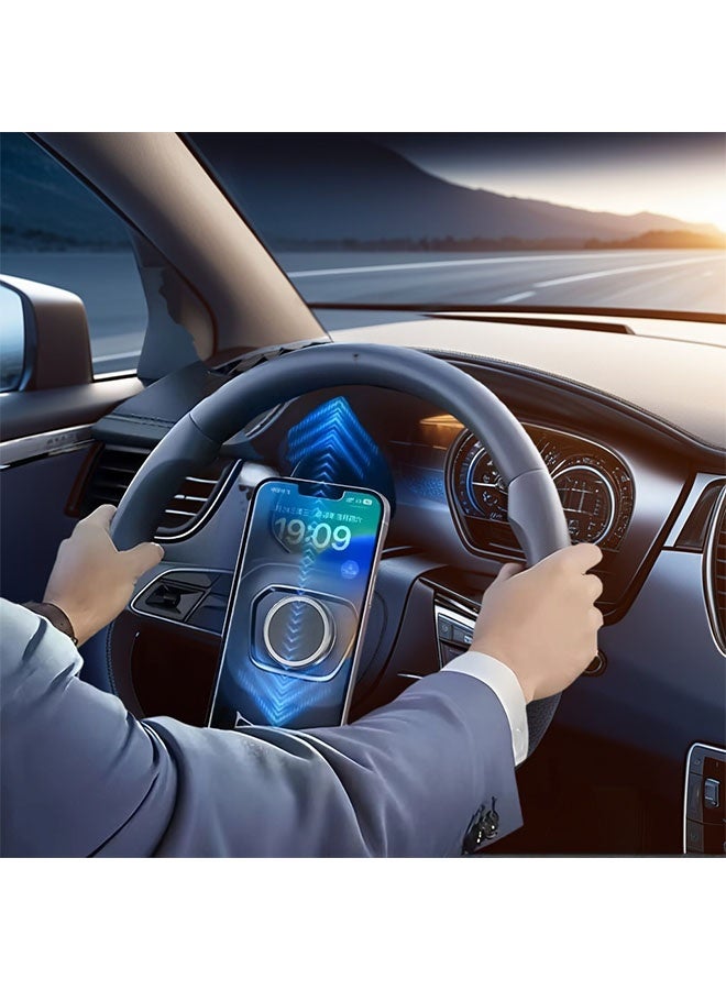حامل هاتف مغناطيسي للسيارة والمنزل، حامل هاتف مغناطيسي للوحة قيادة السيارة والحائط، متوافق مع جميع الهواتف باللون الأسود - Image 3