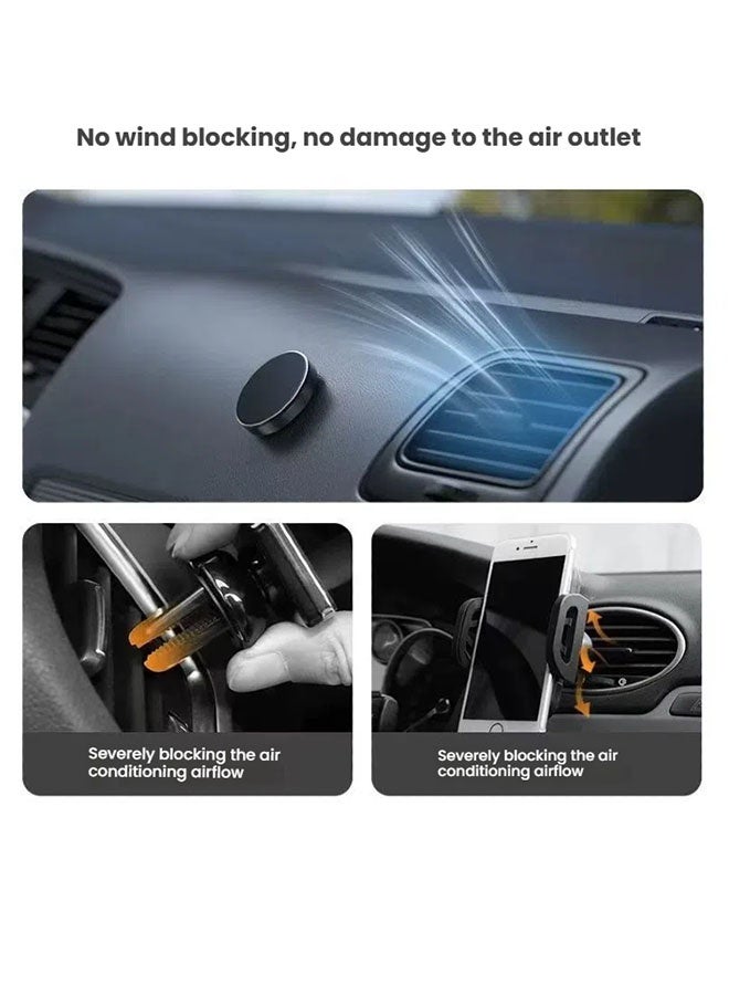 حامل هاتف مغناطيسي للسيارة والمنزل، حامل هاتف مغناطيسي للوحة قيادة السيارة والحائط، متوافق مع جميع الهواتف باللون الأسود - Image 4