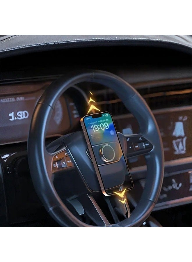حامل هاتف مغناطيسي للسيارة والمنزل، حامل هاتف مغناطيسي للوحة قيادة السيارة والحائط، متوافق مع جميع الهواتف باللون الأسود - Image 2