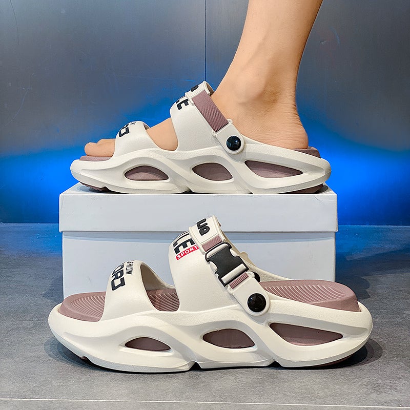 Beach Shoes Men'S Summer Outdoor Wearing Internet Trendy Brand Shoes Sports Sandals For Boys Outdoor Dual-Purpose Thick Slippers - Image 1