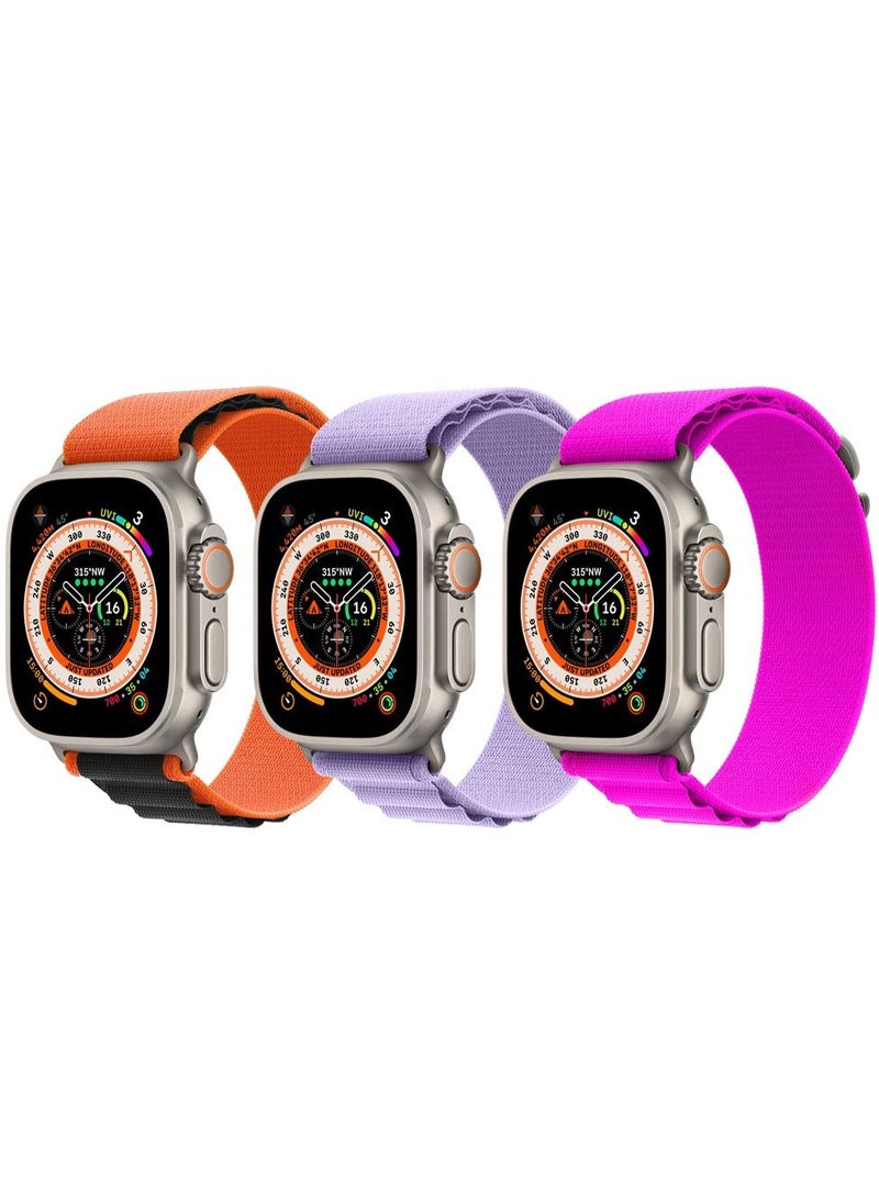 CATANES - 3 Pack For Apple Watch Band 49mm 45mm 44mm 42mm Alpine Loop Band Women Men Adjustable with Metal G-Hook Strap for iWatch Ultra Series SE 8/7/6/5/4/3/2/1 Multicolour - Image 1