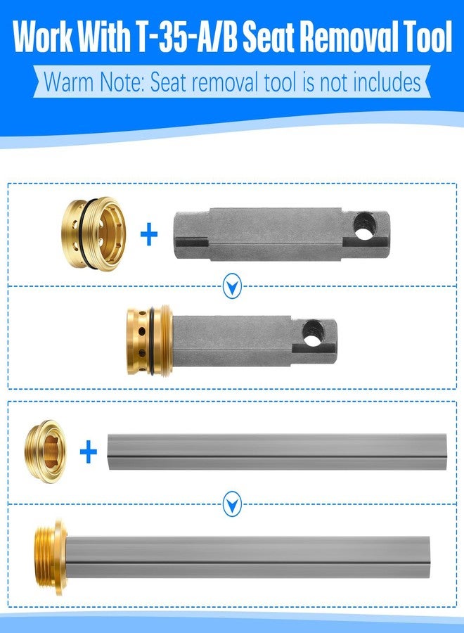 Enhon Valve Rebuild Kit - Compatible with Symmons Temptrol, TA-10 Spindle, TA-4 Hot & Cold Seats, T-11 Washer, Fix Tub/Shower Valve Leak, Solid Brass - Image 5