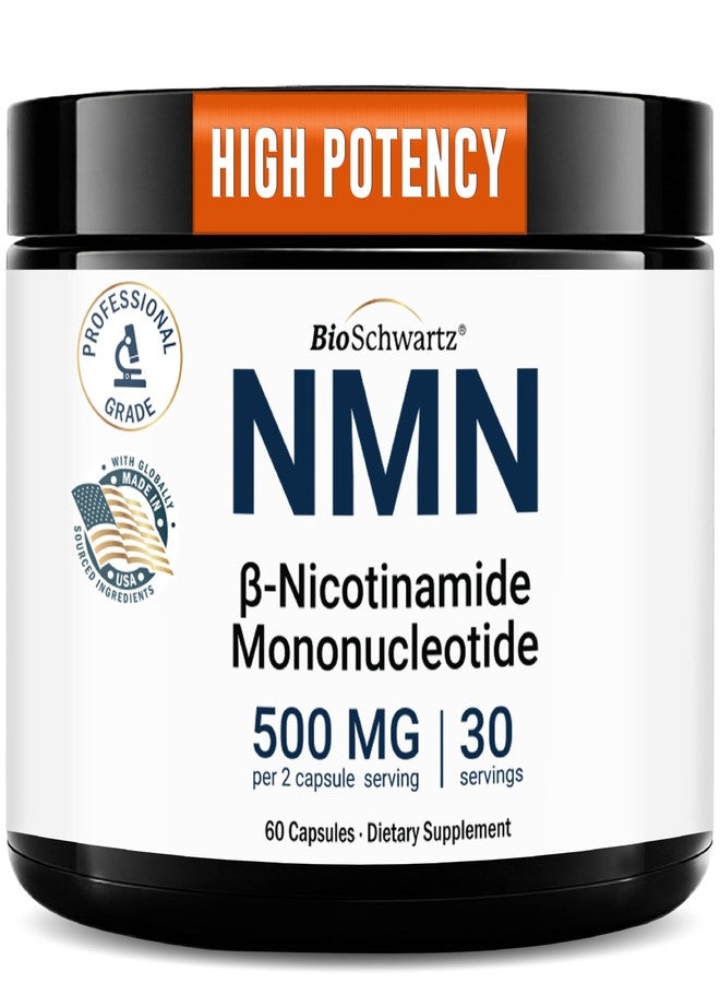 BioSchwartz NMN Supplement - 500mg Nicotinamide Mononucleotide - 60ct - Image 1