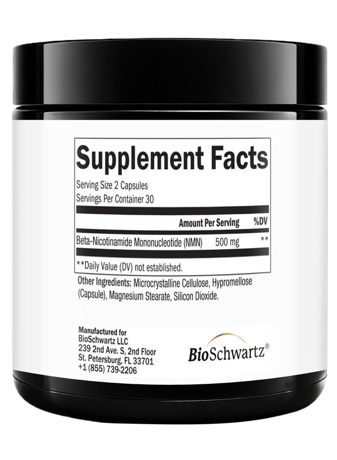 BioSchwartz NMN Supplement - 500mg Nicotinamide Mononucleotide - 60ct - Image 5