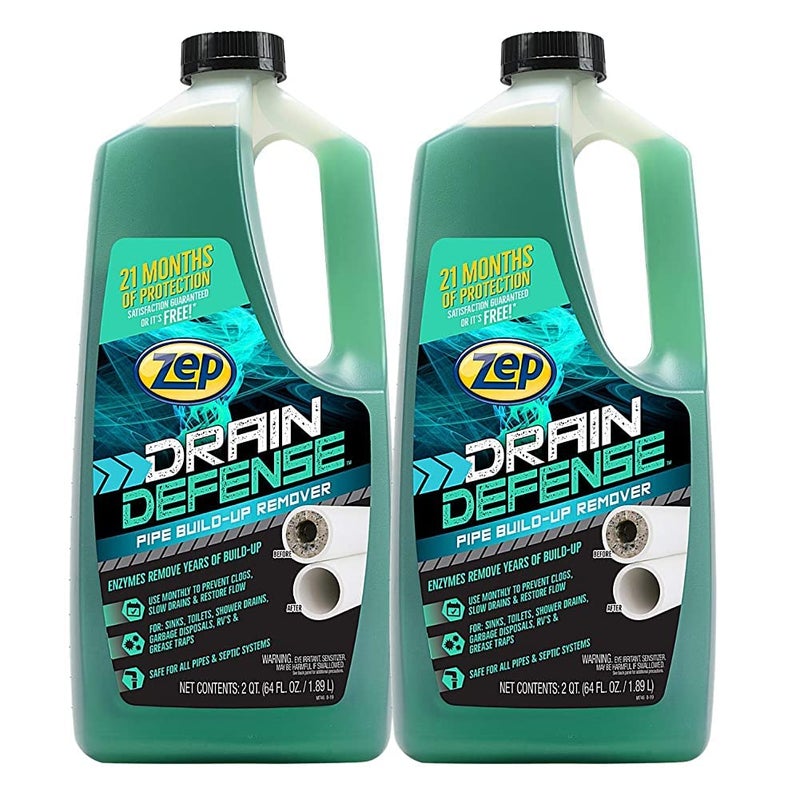 Zep Drain Defense Pipe Build-Up Remover - 64 Ounces (Case of 2) ZLDC648 - Professional Strength Liquid Pipe Build Up Remover - Image 2