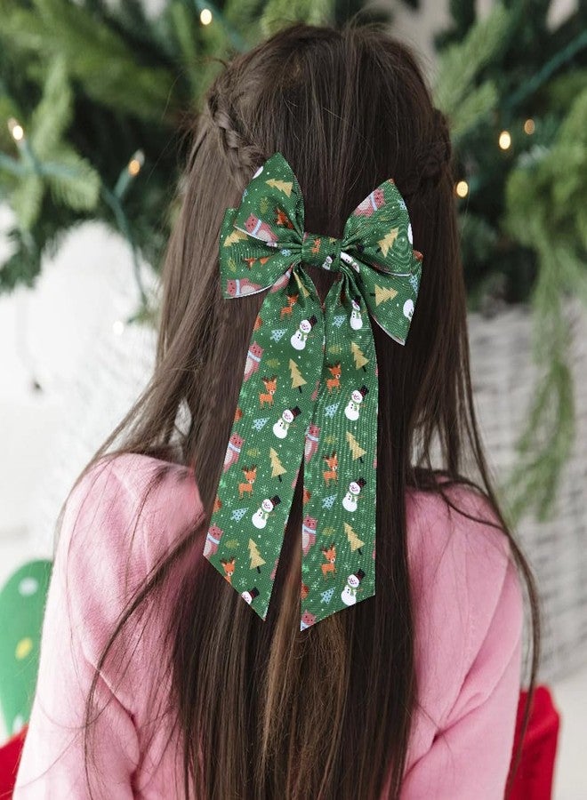 BSJELL Christmas Hair Bow for Women Girls Xmas Tree Bows Hair Clips Snowflake Red Plaid Hair Bows Christmas Party Decorations Ugly Sweater Outfit Accessories Gifts - Image 3