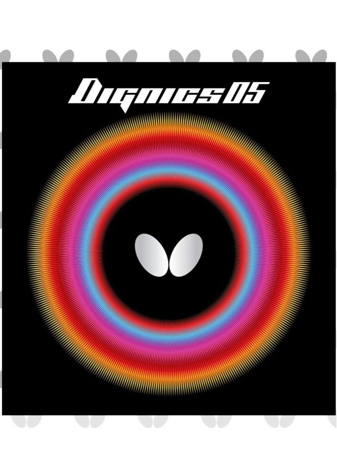 BUTTERFLY Dignics 05 Table Tennis Rubber Inverted Professional Table Tennis Rubber Black (1.9mm) 4906901199842 - Image 1
